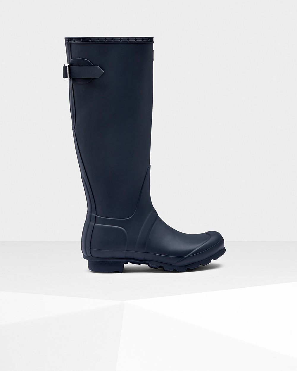 Hunter Original Back Adjustable Tall Rain Boots - Store Womens Navy - BULHPY749